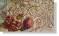 Bodegn con arabesco 2007, leo sobre tabla, 36 x 56 cm
