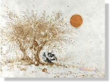"Como pez en la tierra", 2008, técnica mixta sobre papel, 23,5 x 31,5 cm