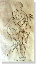 “Enredo”, 2002, tinta sobre papel, 46 x 22 cm