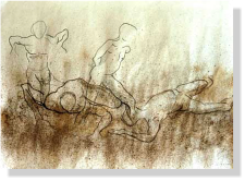 “Entre tierras”, 2002, tinta sobre papel, 46,5  x  64,5 cm