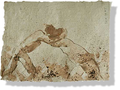 “Combate”, 2008, tinta sobre papel, 19 x 25 cm