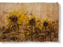 “Girasoles”, 2012, tinta sobre papiro, 40 x 61 cm