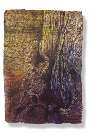 "Esrito en la naturaleza III", 2013, tinta sobre papiro, 35 x 25 cm