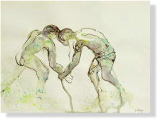 "Encadenados", 2011, inkt op papier, 23 x 31 cm