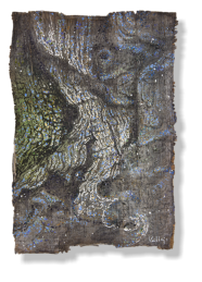 "Esrito en la naturaleza IV", 2013, inkt op papyrus, 35 x 25 cm