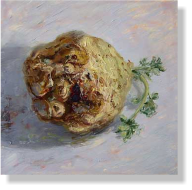 "Knolselderij", 2007, óleo sobre tabla, 26 x 26 cm