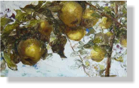 “Membrillos”, 2004, óleo sobre tabla