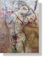 “Reencuentro”, 2004, técnica mixta sobre lienzo, 61 x 46 cm